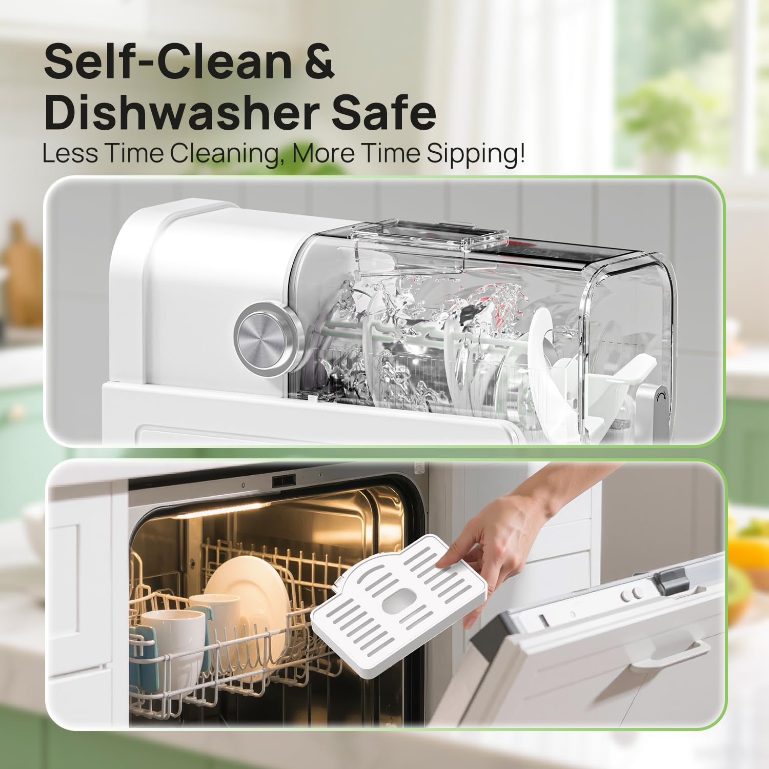 CHIVALZ Slush Machine, Frozen Drink Machine, No Ice Needed, 12H Pre-Scheduling, LED Display, Self-Cleaning, Makes Slushies, Milkshakes, Frappés & Cocktail, AD03, Black, 6 Preset Programs +1 Pack