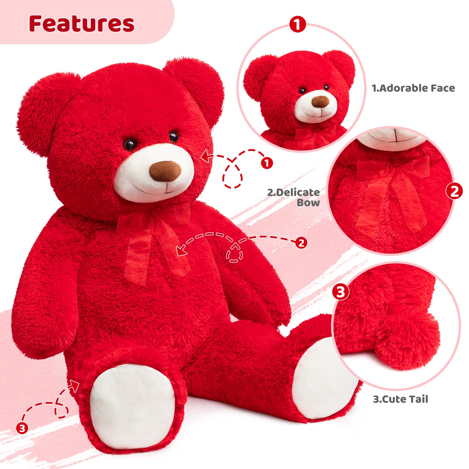 HollyHOME 150cm Giant Teddy Bear Stuffed Animal Large Soft Toys Plush Bear, Light Brown Age 3+