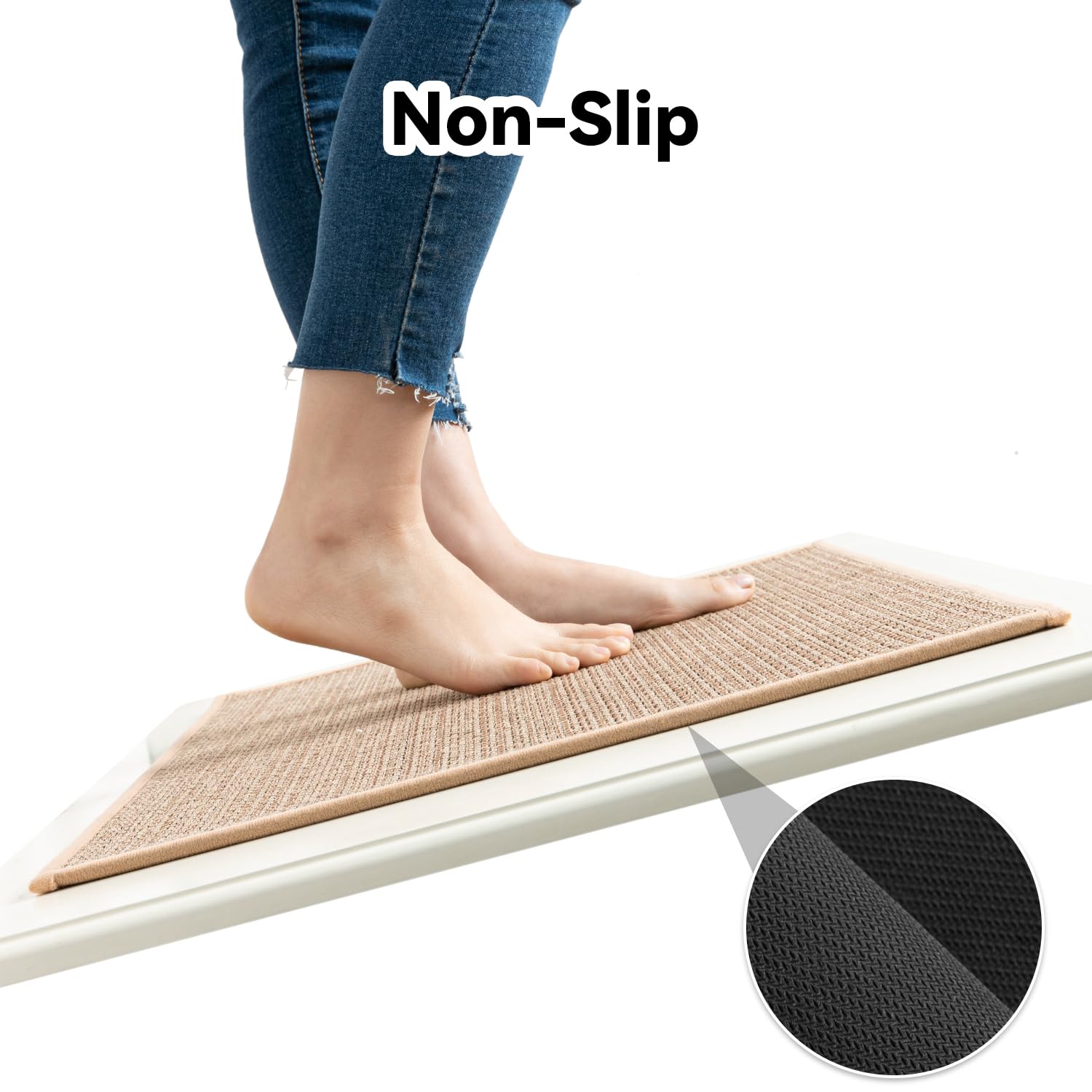 SIXHOME Non-Slip Washable Modern Absorbent Kitchen Floor Mats - Stain-Resistant, Indoor, 50 * 240cm Beige