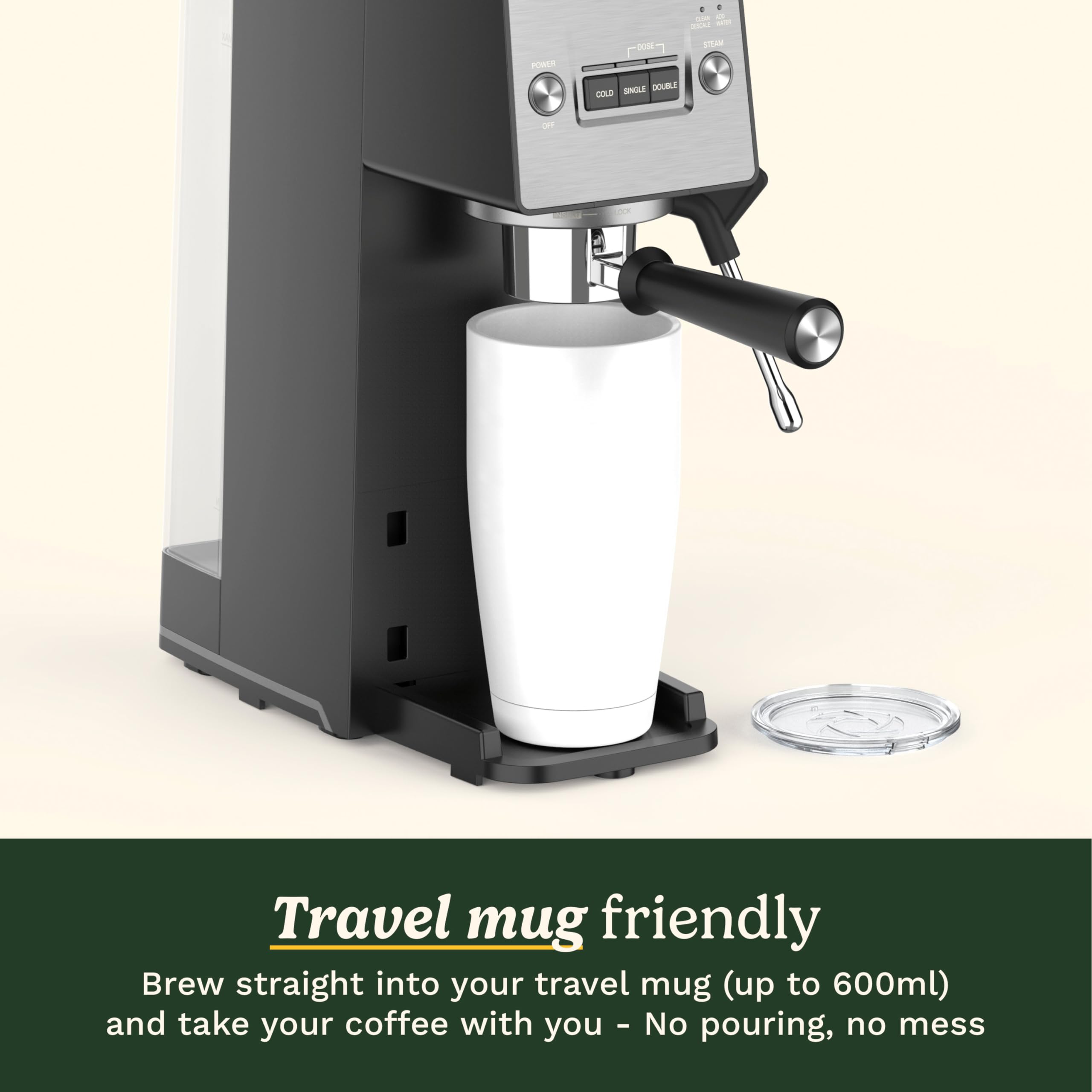Cuisinart® Slim Espresso Machine | Espresso, Americano, Cold Brew | Integrated milk frother for Lattes and Cappuccino | 15-Bar Pressure, Bottomless Portafilter |Compact Design, Travel Mug Compatible