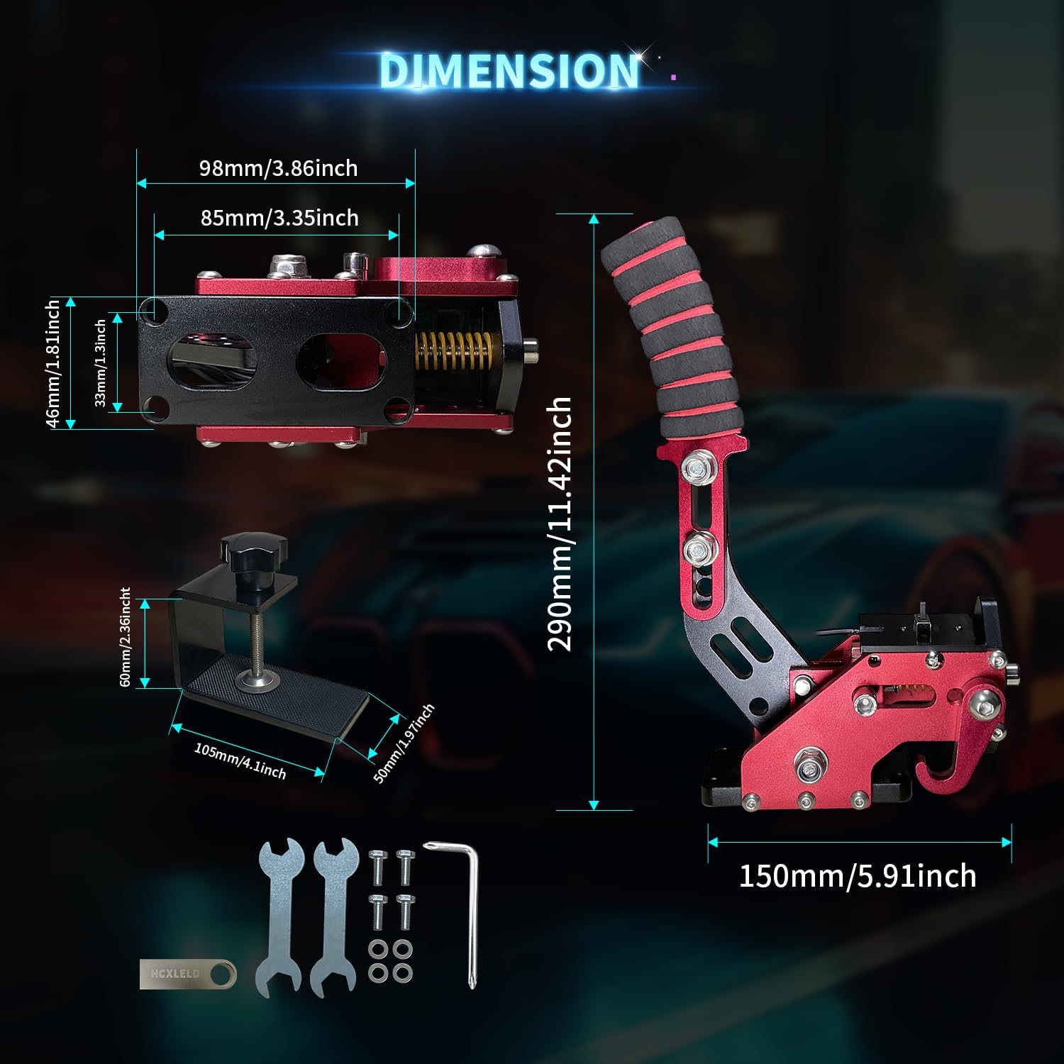 HCXLELD Sim Racing Handbrake, G29 G923 T300 Racing Wheel Compatible with PS4/PS5, G920 G923 TX Racing Wheel Compatible with XBOX Series X/S, All Racing Wheels for Windows, with Clamp