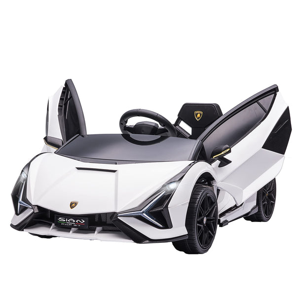HOMCOM Lamborghini Sian Licensed 12V Kids Electric Ride On Car 2 Motors Toy Car with Remote Control Music Lights MP3 for 3-5 Years Green