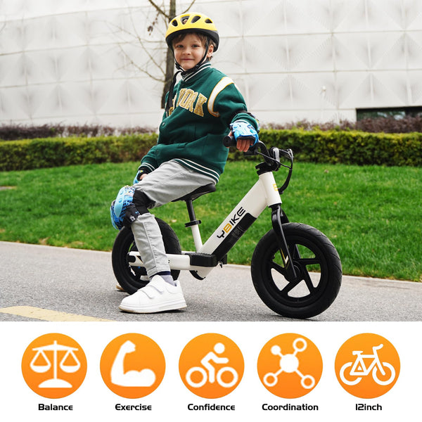 YBIKE Electric Balance Bike,12 Inch Kids Electric Bike for Ages 3-5 Years Old, Kids Balance Bikes with Adjustable Seat, Dirt Bike for Boys & Girls