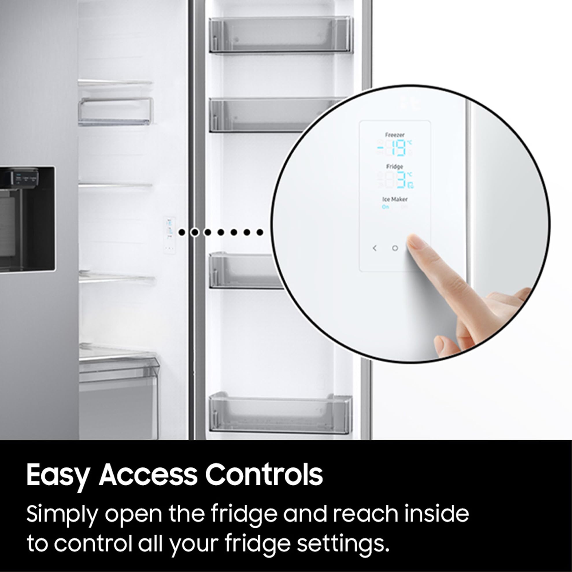 Samsung American Style Fridge Freezer with SpaceMax Technology, Power Cool and Power Freeze Technology, Black, RS62DG5003B1E