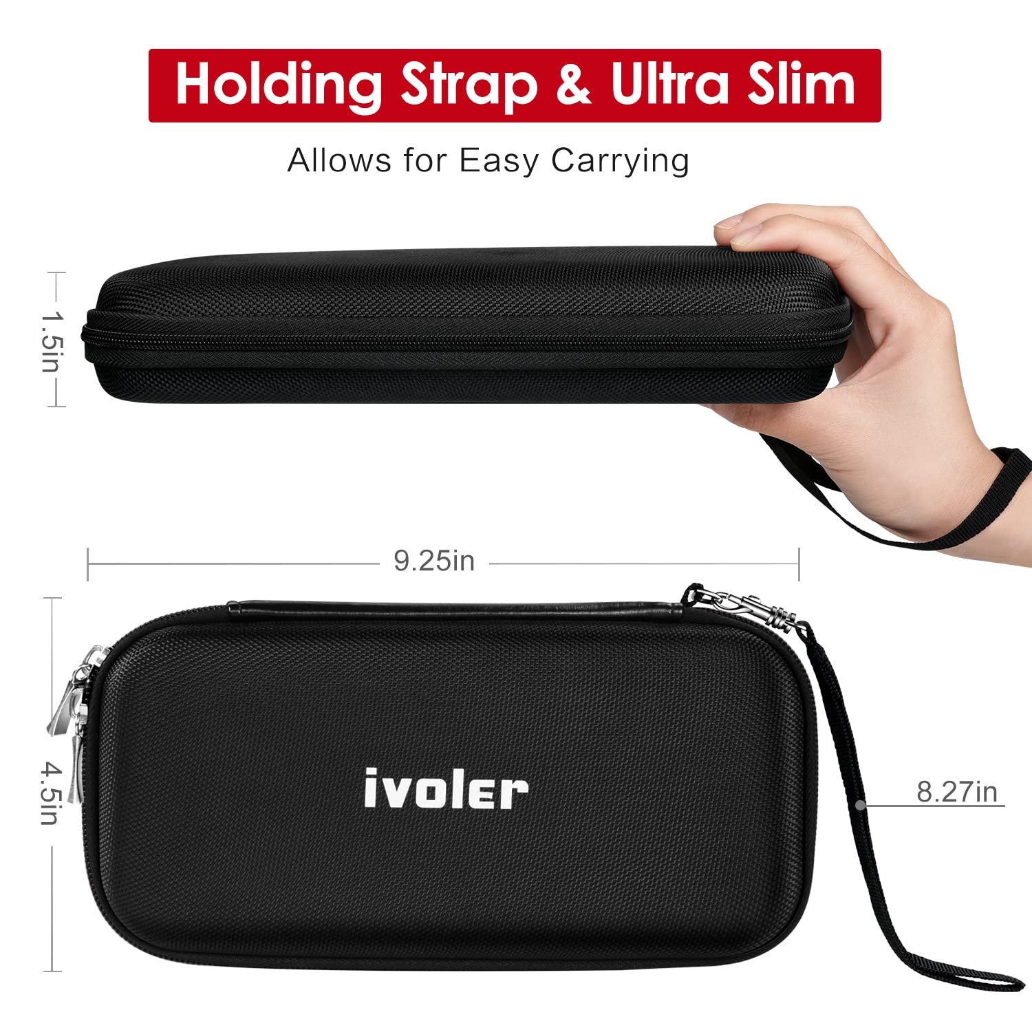 ivoler Carry Case for Nintendo Switch 2 (2025 Model) – Protective Portable Hard Shell Pouch Carrying Travel Game Bag – Black