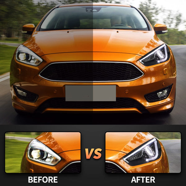 VLAND Headlights for Focus MK3 ST RS 2015-2018 Front Lights (Q5 Lens)