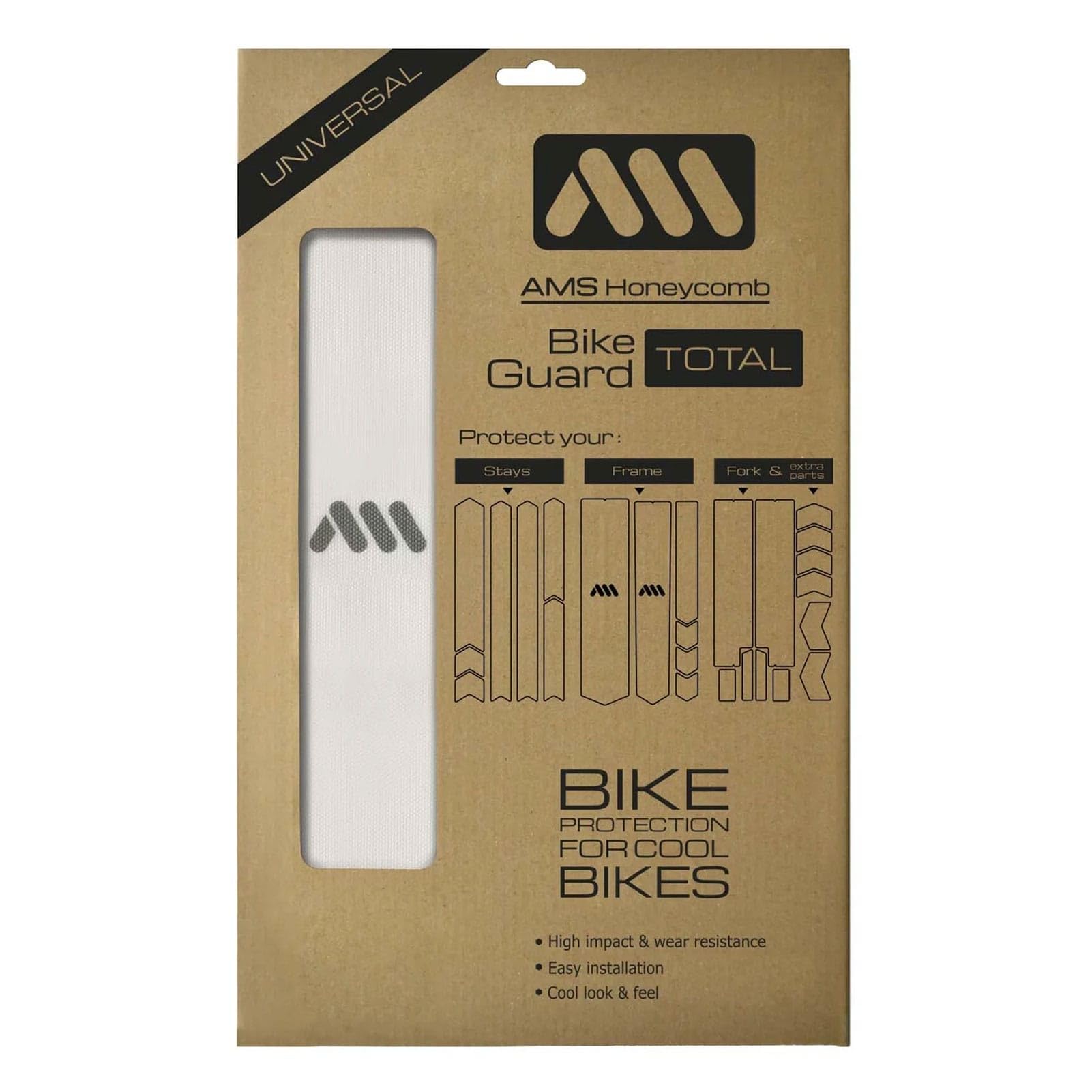 All Mountain Style AMS High Impact Frame Guard Total ? Protects your bike from scratches and dings, Clear/Silver