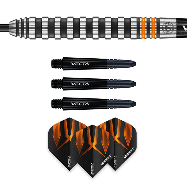 WINMAU Fury 22-28 Gram Tungsten Darts with Prism Flights and Vecta Shafts (Stems)