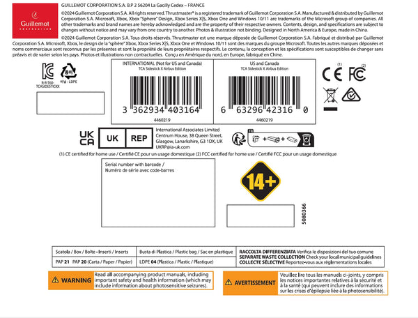 Thrustmaster TCA Sidestick Airbus Edition - Ergonomic Flight Stick with 12 Remappable Buttons and Thrust Reverser for PC