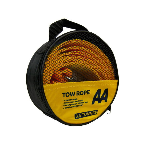 AA 2T 3.5 m Tow Rope AA6189 – Yellow Strap-Style Towing Belt for Car Breakdowns Other Vehicles up to 2 Tonnes
