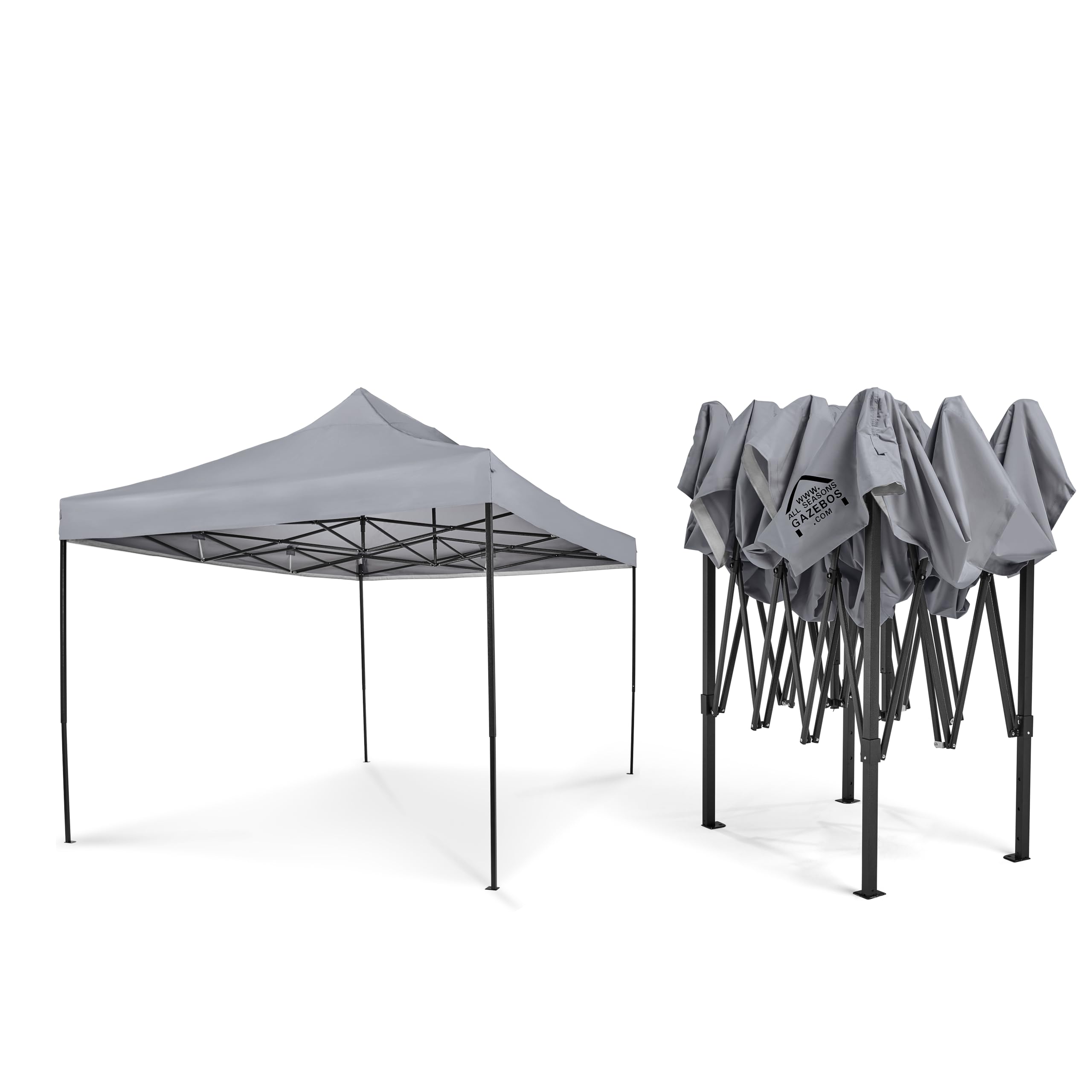 All Seasons Gazebos 3x4.5 Fully Waterproof Pop up Gazebo With Accessories - Metallic Grey
