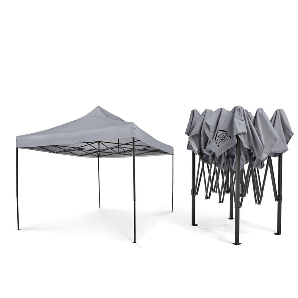 All Seasons Gazebos 3x4.5 Fully Waterproof Pop up Gazebo With Accessories - Metallic Grey