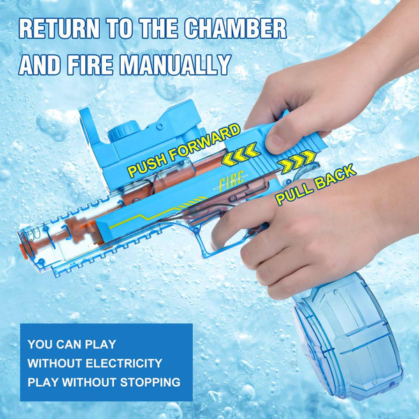 Electric Water Gun, Ultra-Long Range One-Touch Automatic Water Gun, Large Capacity Ultra-Long Standby, Suitable For Children Adults Summer Pool Party Beach Outdoor Use.