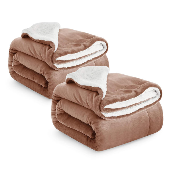 Imperial Rooms Sherpa Fleece Blanket Bed Throws Blankets For Sofas Soft Fluffy Thick Blanket Reversible Microfiber Throw (Silver, Single (130 x 150 Cm))