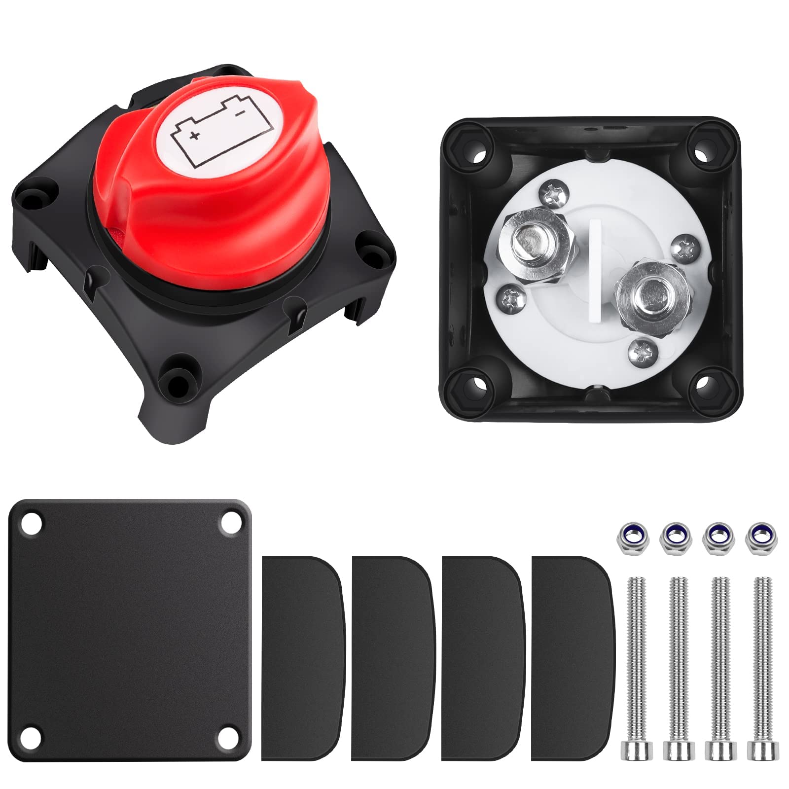 Bolatus Battery Isolator Switch 12V 24V 48V Battery Switch 275A Battery Kill Switch 1-2-Both-OFF Battery Cut Off Switch for Car Truck Boat Yacht Caravan Motorcycle