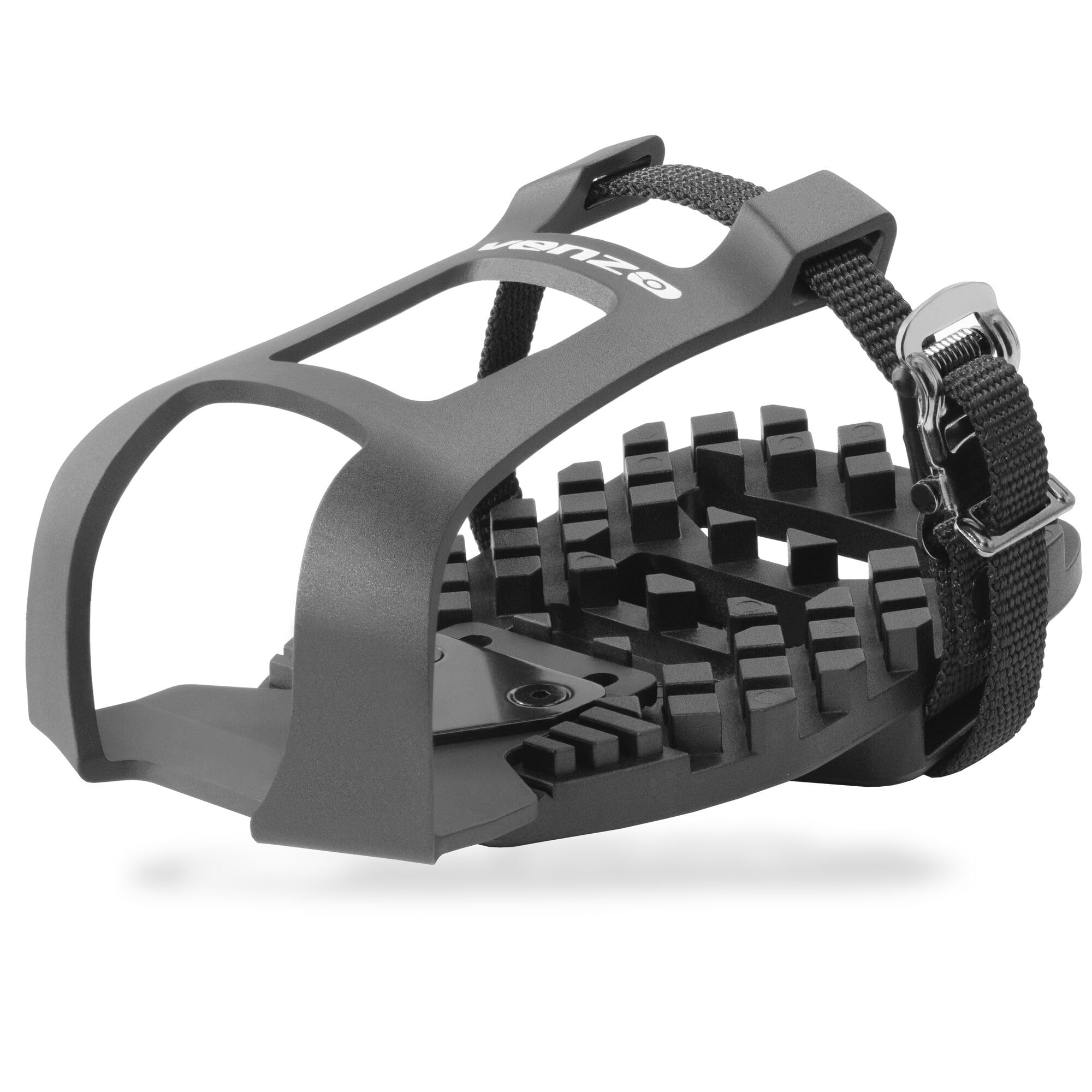 VENZO Bike Bicycle Toe Clips Cage Indoor Exercise Spin Bike Pedal Adapters - Compatible With Peloton Delta Bike Pedals - Convert Look Delta Pedals to