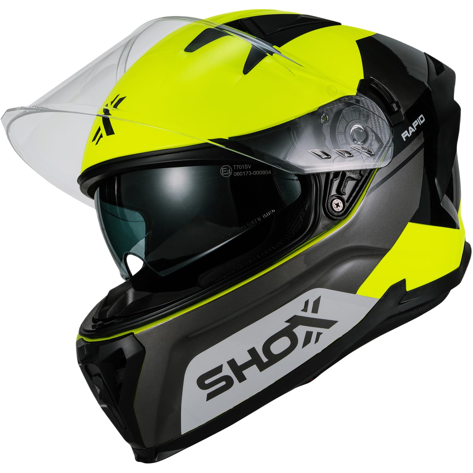 Shox Rapid Turbo Motorcycle Helmet ECE 22.06 Approved Unisex Full Face Street Motorbike Protective Crash Lid for Sport Touring and Road Bike Riding