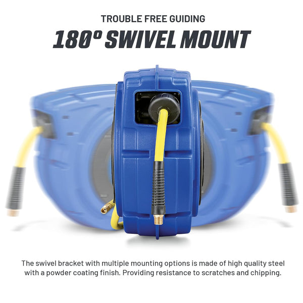 Goodyear Air Hose Reel Retractable 9.5mm x 15m Hybrid Polymer Hose Max 20BAR