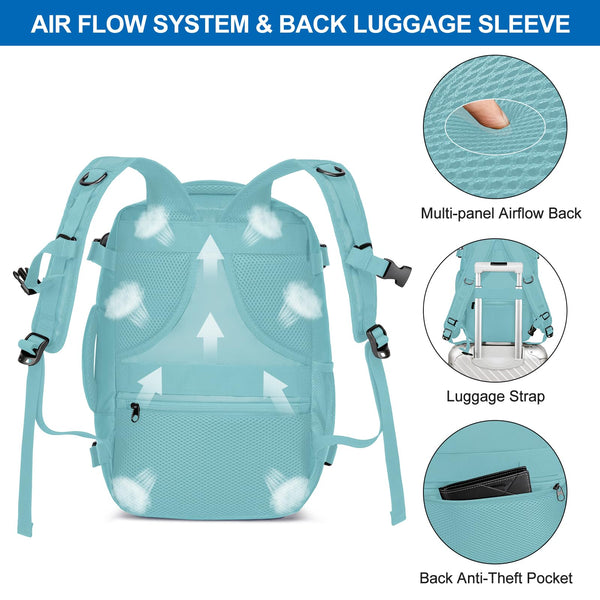 Cabin Bags 40x20x25 for Ryanair Underseat 20L Small Travel Hand Luggage Backpack Carry-ons Bag Cabin Size for Airplanes Flight Bag Travel Rucksack Fit 14 Inch Laptop with USB Charging Port-Black