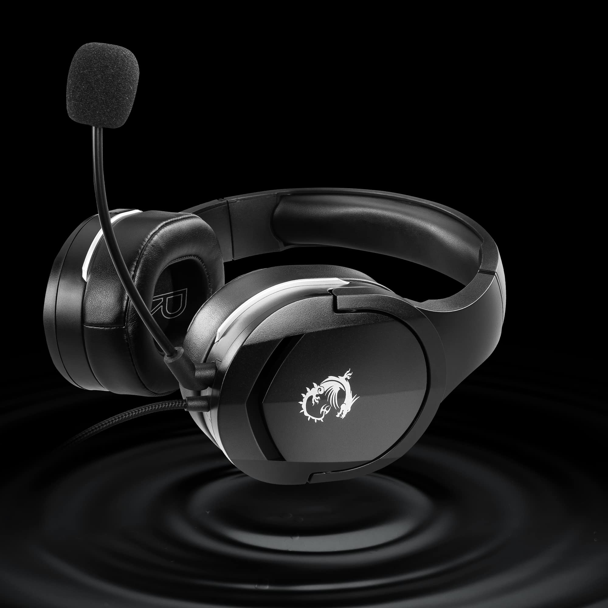 MSI IMMERSE GH50 GAMING HEADSET - 7.1 Virtual Surround Sound, Vibration Feedback, 40mm Neodymium Drivers, RGB Lighting, Detachable Mic, Inline Controls, USB 2.0 Connector - Wired (Package may vary)