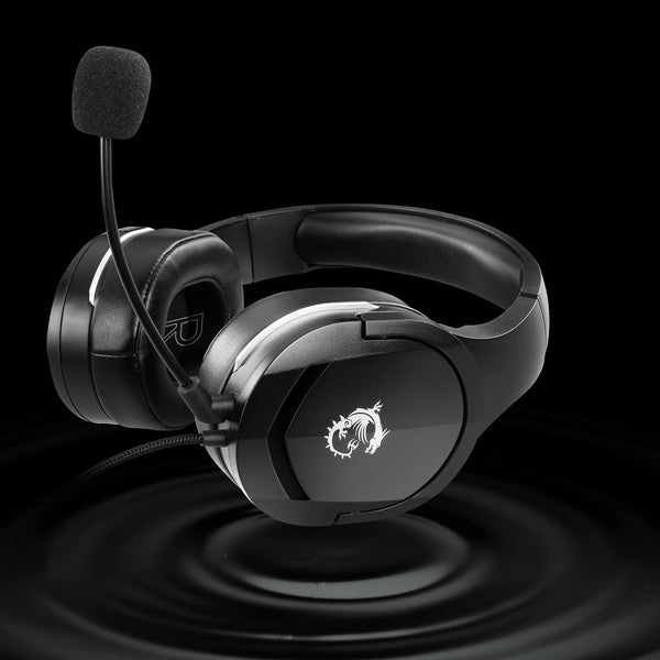 MSI IMMERSE GH50 GAMING HEADSET - 7.1 Virtual Surround Sound, Vibration Feedback, 40mm Neodymium Drivers, RGB Lighting, Detachable Mic, Inline Controls, USB 2.0 Connector - Wired (Package may vary)