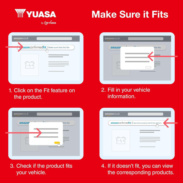 Yuasa YTX12 12V 180 CCA Maintenance Free VRLA AGM Motorbike Battery, Black