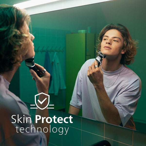 Philips Shaver 5000X Series, Wet and Dry Electric Shaver, Razor with SkinProtect Technology, 360 Flexing Head, 1 h Charging/5 min. Quick Charge, P-Cap Silver, Model X5004/00