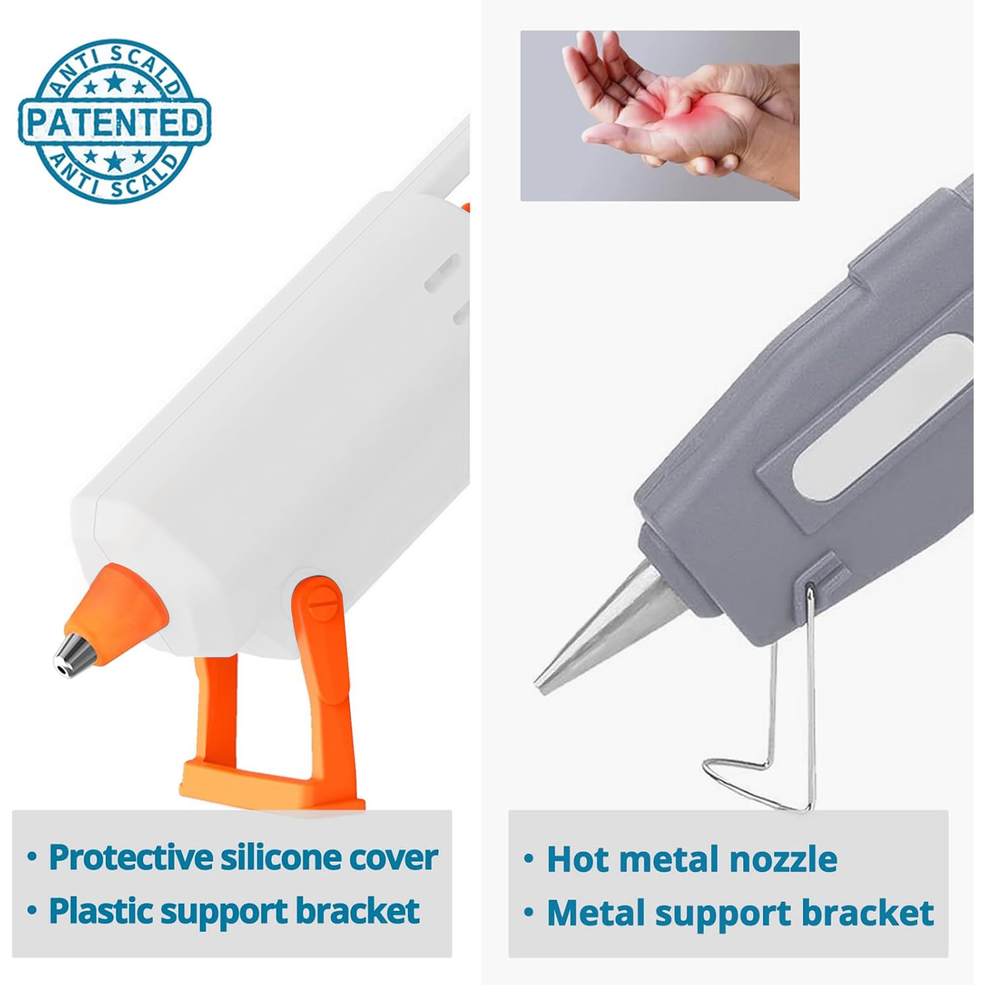 Tilswall Hot Glue Gun Kit, 50W Mini Melt Gun with 75pcs 130mm Glue Sticks for Crafting, DIY, Art, Sealing, Home Repairs, Cards, and Glass