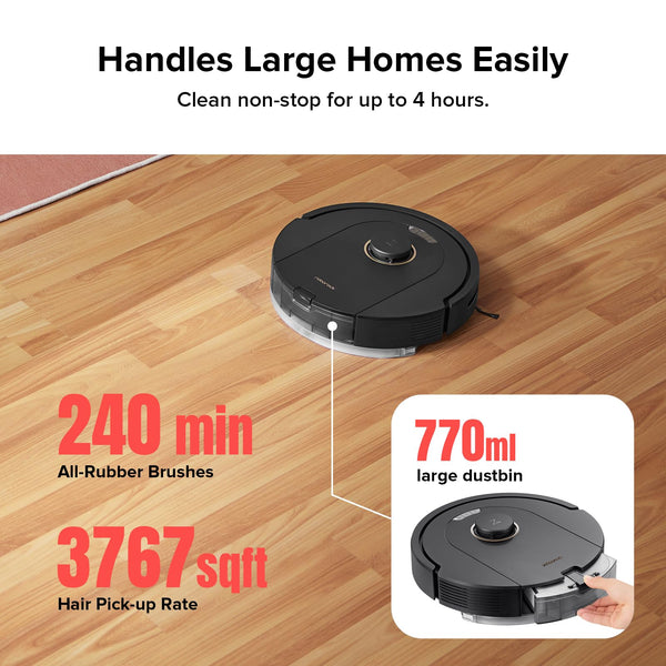 roborock Q5 Pro+ Robot Vacuum Cleaner with Mop, Self Emptying, 5500Pa, DuoRoller Brush, Up to 7 Weeks of Hands Free Cleaning, Precise Navigation, Robot Vacuum and Mop, Ideal for Hard Floors, Pet Hair
