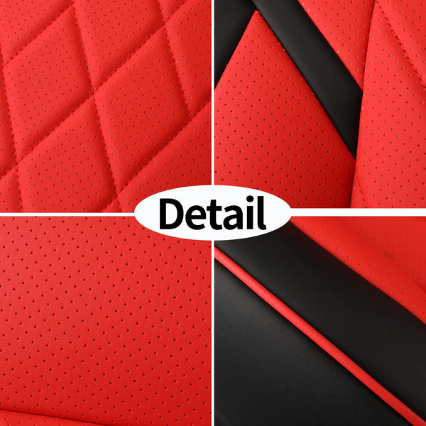 Tapha Faux Leather Seat Cover Set for Tesla Model 3 2017-2022, Breathable and Water-Resistant, Include Seat Covers for Front and Rear Seats (White/Grey)