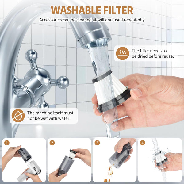 Handheld Vacuum Cordless, 9000Pa Powerful Car Vacuum Cleaner, Rechargeable Portable Lightweight Mini Vacuum Cleaner, USB Car Vacuum Cleaner Car Cleaner for Pet Hair, Car, Home, Office, Kitchen