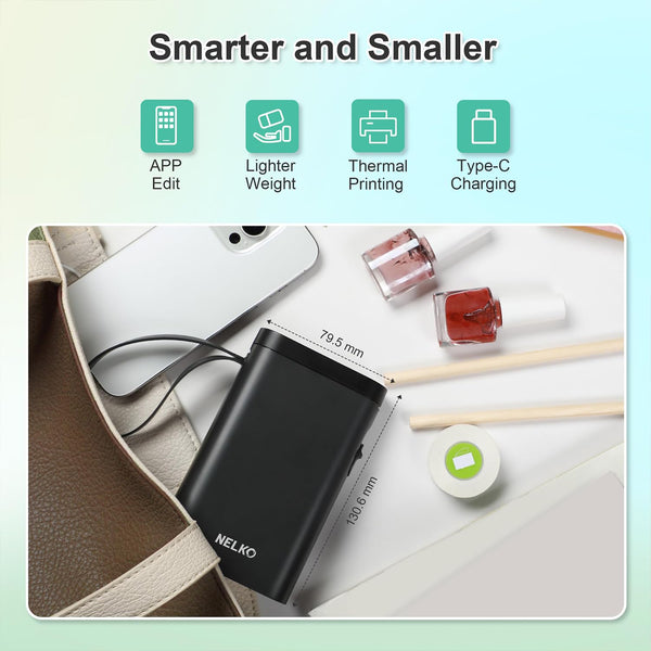 Nelko Label Maker Machine with Tape, P21 Portable Bluetooth Label Printer, Wireless Handheld Sticker Maker Mini Label Makers with Multiple Templates for Organizing Storage Barcode Office, White 1 pack