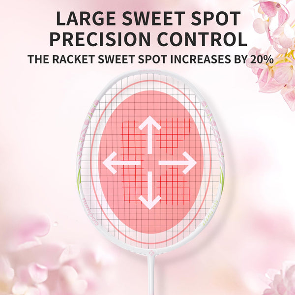 KUMPOO Badminton Set of 2 Carbon Fiber Rackets, 1 Racket Grip Tapes, 1 Badminton Bag, Pink Badminton Rackets Professional for Beginner Trainning