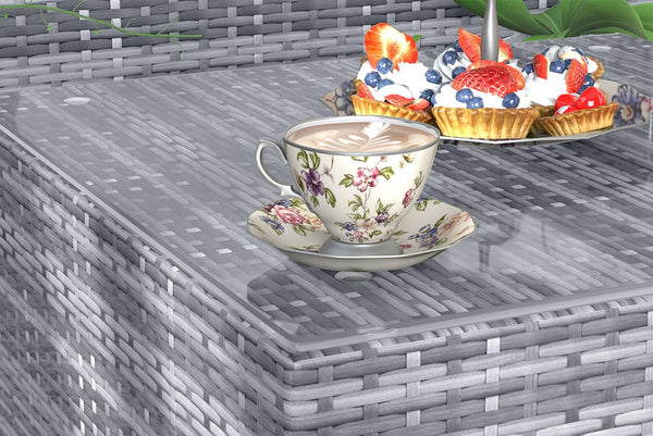 bigzzia Rattan Garden Furniture Set, 4 piece Patio Rattan furniture sofa Weaving Wicker includes 2 Armchairs,1 Double seat Sofa and 1 table (Black)