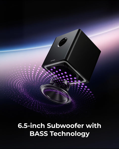 ULTIMEA 4.1ch Sound Bar for Smart TV with Subwoofer, App, Peak Power 200W, 2-in-1 Detachable Bluetooth 5.3 Soundbar, Bass Adjustable, 3 EQ Modes TV Sound Bar, ARC/Optical/Aux, Apollo S50 2025 Version