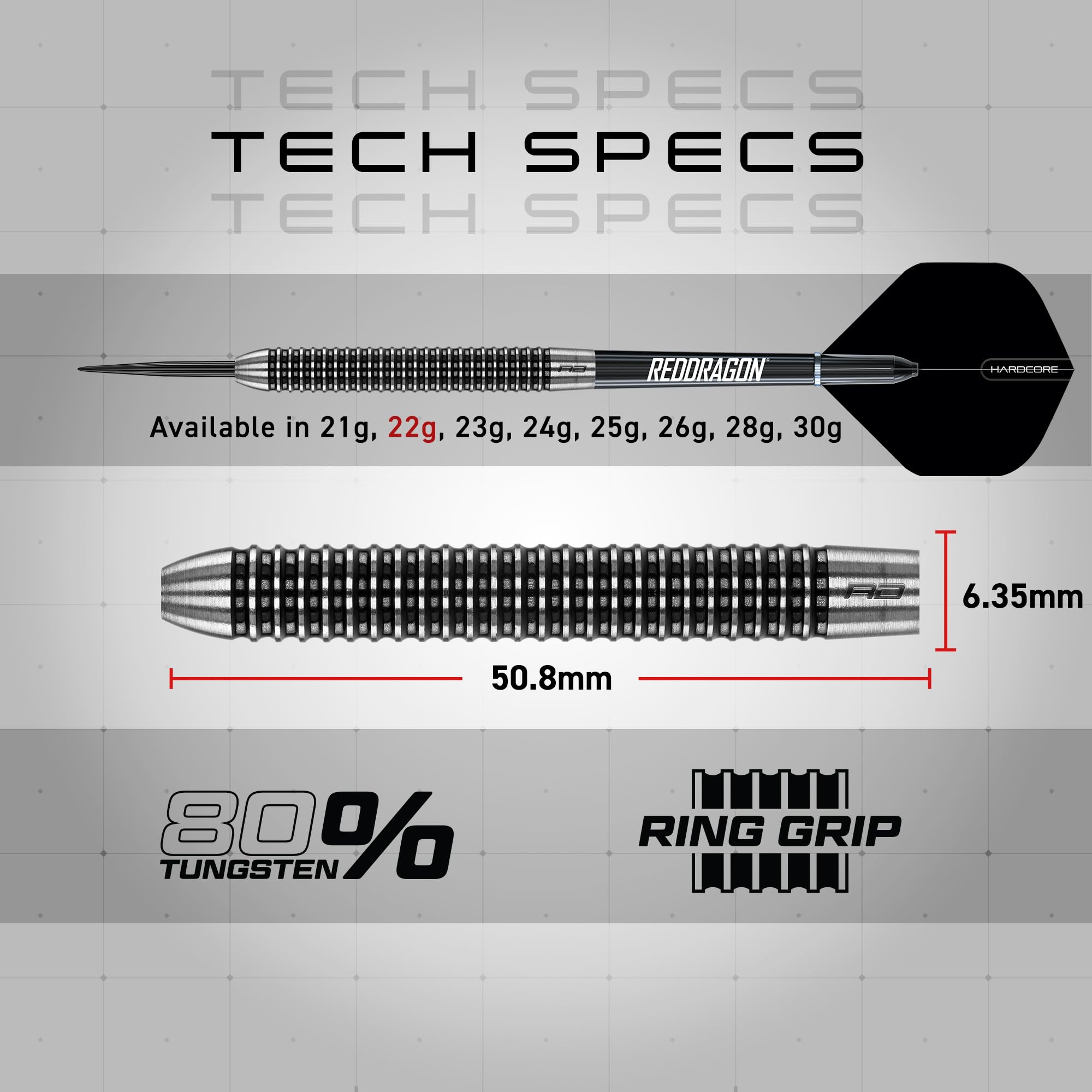 RED DRAGON Pegasus Professional Tungsten Steeltip Darts Set Available in 21, 23, 24, 25, 26, 28, 30 Gram with Flights, Stems (Shafts) and Wallet