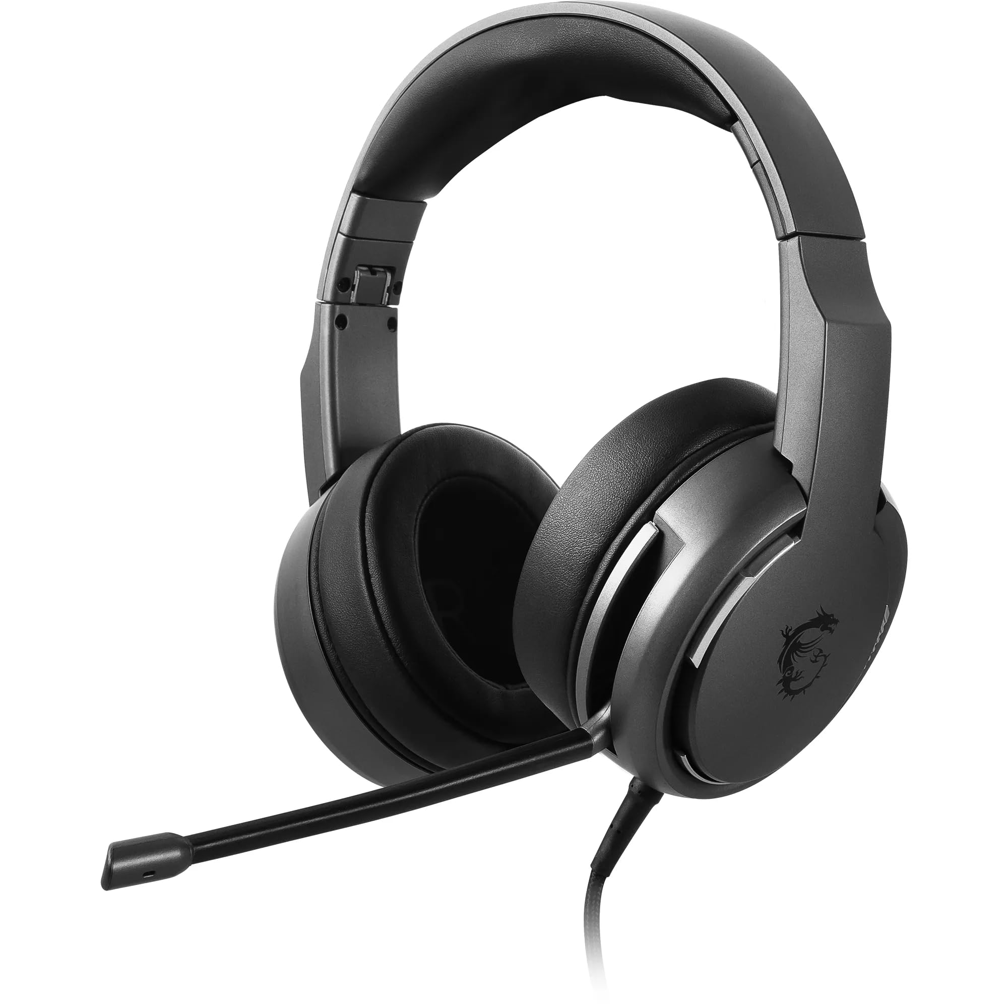 MSI IMMERSE GH50 GAMING HEADSET - 7.1 Virtual Surround Sound, Vibration Feedback, 40mm Neodymium Drivers, RGB Lighting, Detachable Mic, Inline Controls, USB 2.0 Connector - Wired (Package may vary)