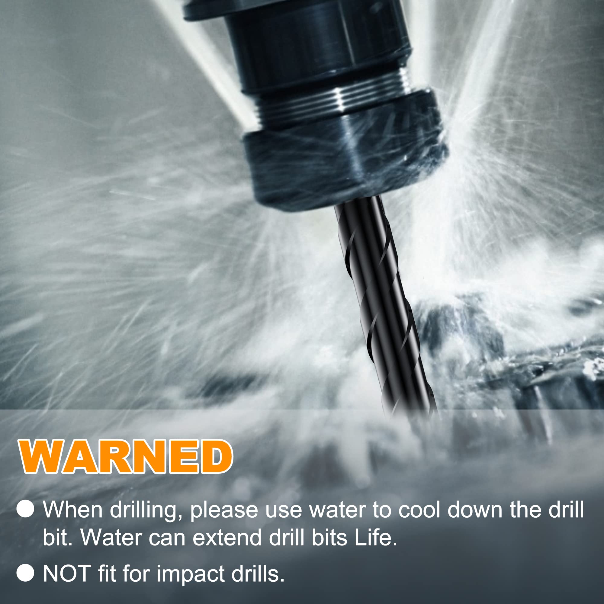 Masonry Drill Bit, Professional Masonry Drill Bit Set (10PCS) for Concrete/Glass/Brick/Cement/Tile/Wood/Etc, Industrial Strength Carbide Drill Bits Tip, 5/32"-1/2"