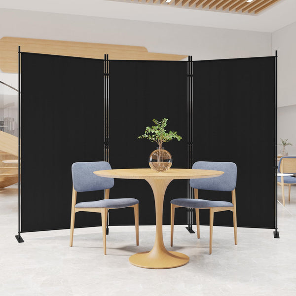 C-Hopetree 6 Panels Room Divider, 180cm Tall Indoor Folding Privacy Screen, Portable Partition Separator, Freestanding Separation Temporary Wall for Office, Bedroom, 304cm W X 180cm H, Black