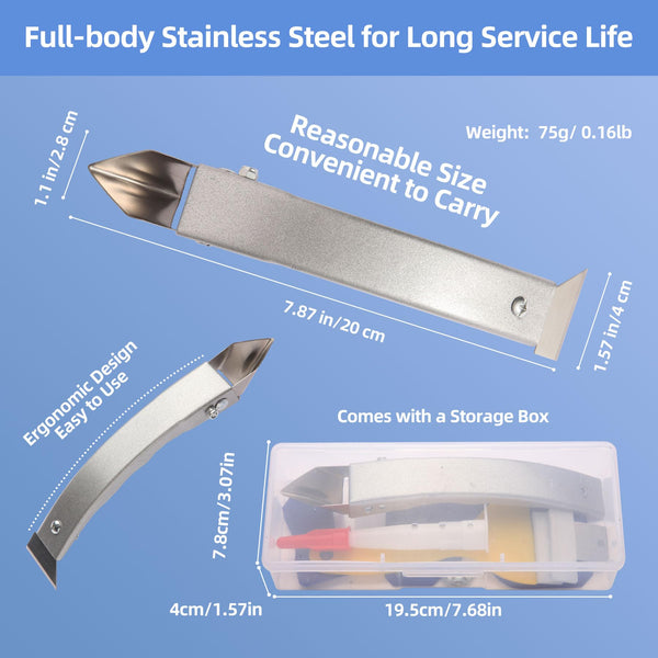 iLitLuk Drip-Free Caulking Gun Ratchet Rod Caulk Gun Applicator 15:1 Thrust Ratio Labor-Saving Lightweight Nylon Frame Cartridge Gun for 10oz/300ml Standard Caulk Tubes with Silicone Finishing Tools