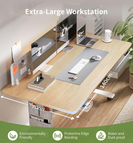 MAIDeSITe Height Adjustable Standing Desk Electric Standing Desk Sit Stand Desk Stand Up Desk with Cable Tray 120 * 60cm Desktop for Home Office