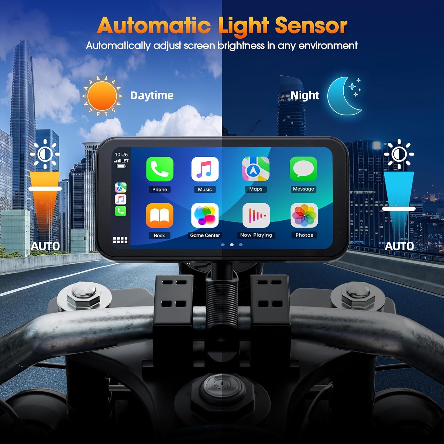 Lamto Motorcycle Carplay Screen&Android Auto for Motorbike,Carplay Moto,IP67 Waterproof 6.25'' Touch Screen for Moto,Wireless Motorcycle Carplay with Siri/G00gle Vioce GPS Navigation,Remote Control