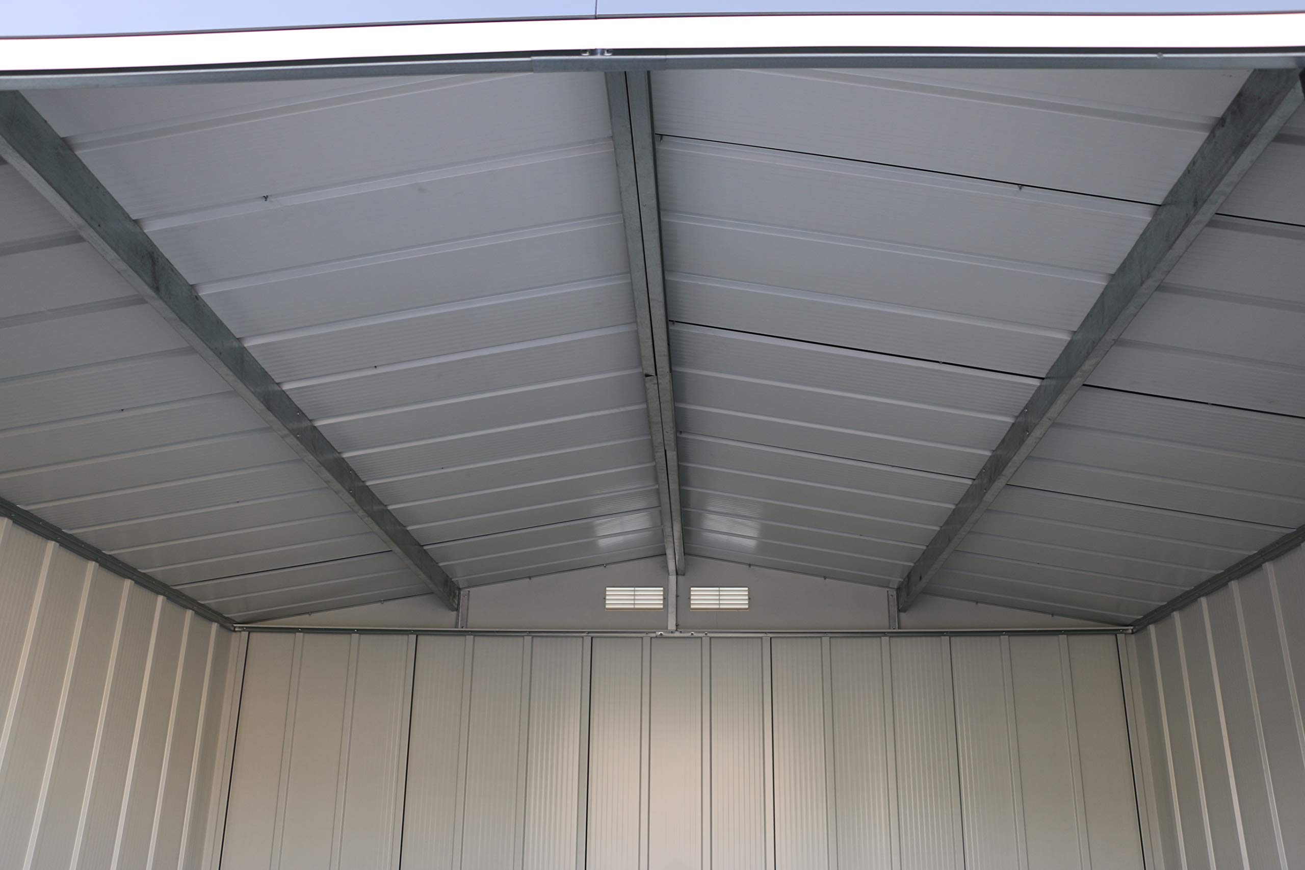 Duramax ECO 8 x 8 (6.35 m2) Metal Garden Storage Shed, Hot-Dipped Galvanized Metal Garden Shed, Tool Storage Shed, Strong Reinforced Roof Structure, Maintenance-Free Metal Shed, Anthracite