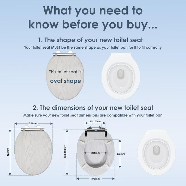 AQUALONA® Luxury Soft Close Toilet Seat - Moulded Wood - Stainless Steel Slow Close Hinges - Click, Lift & Clean Technology (Bamboo Toilet Seat)