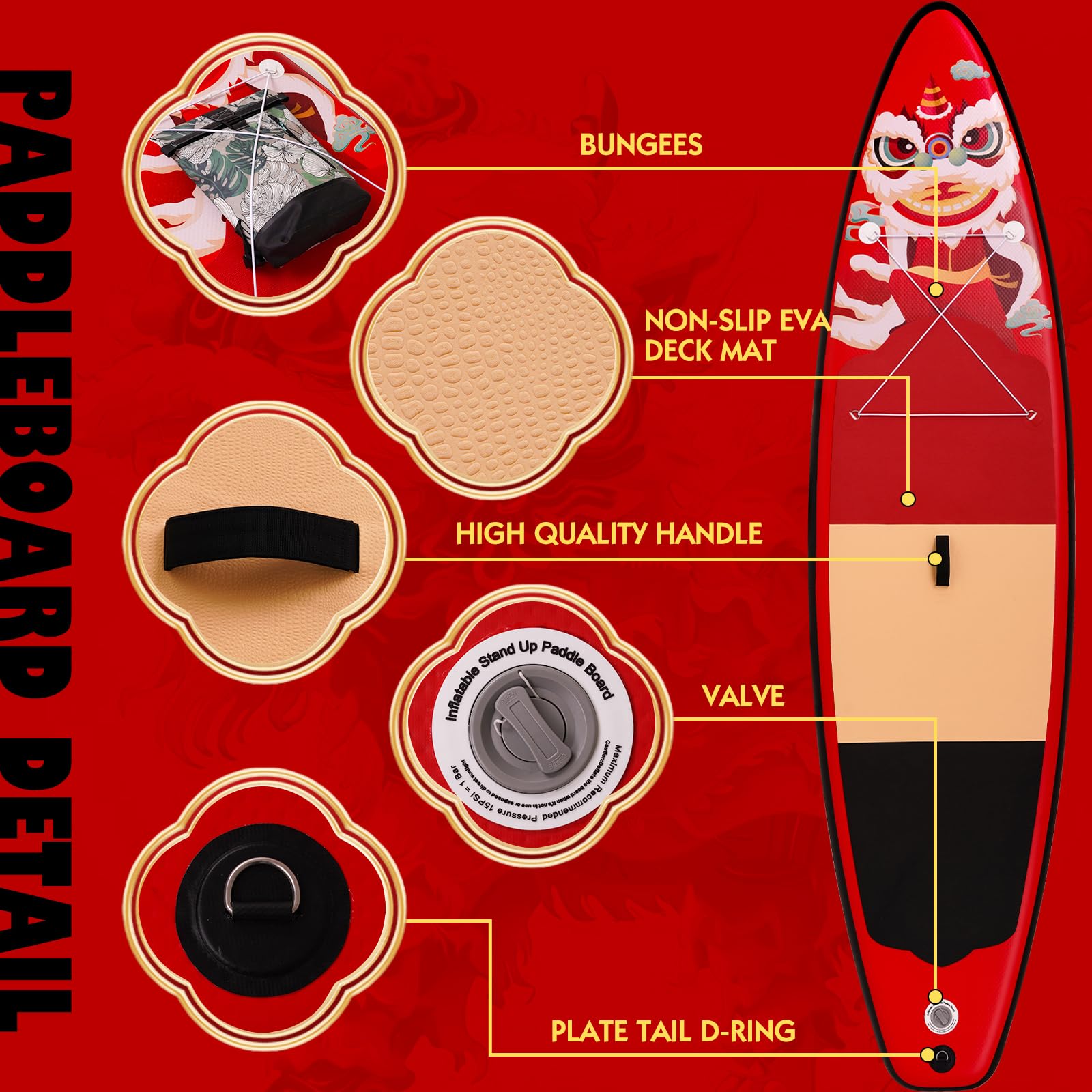 FEATH-R-LITE 10' &11' Inflatable Ultra-Light Stand Up Paddle Board for All Skill Levels Included with SUP, Adj Paddle, Pump, Backpack, Leash