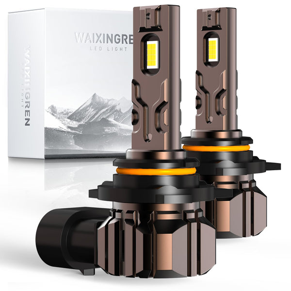 WAIXINGREN H4 Led Headlight Bulbs, 6500K Cool White, 60W 26000LM H4 Headlight Bulbs led with Fan, No Adapter Required, Plug and Play Easy Installation, Pack of 2 (H4/9003/HB2)