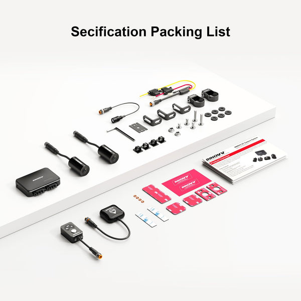 K7 Motorcycle Dash Cam Front and Rear with EIS Anti-Shake 2K + 2K@30FPS or 1080P + 1080P@60 FPS Motorbike Camera, GPS, Wi-Fi, 24Hrs G-Sensor, Waterproof Motorcycle Camera Support 512 GB Max