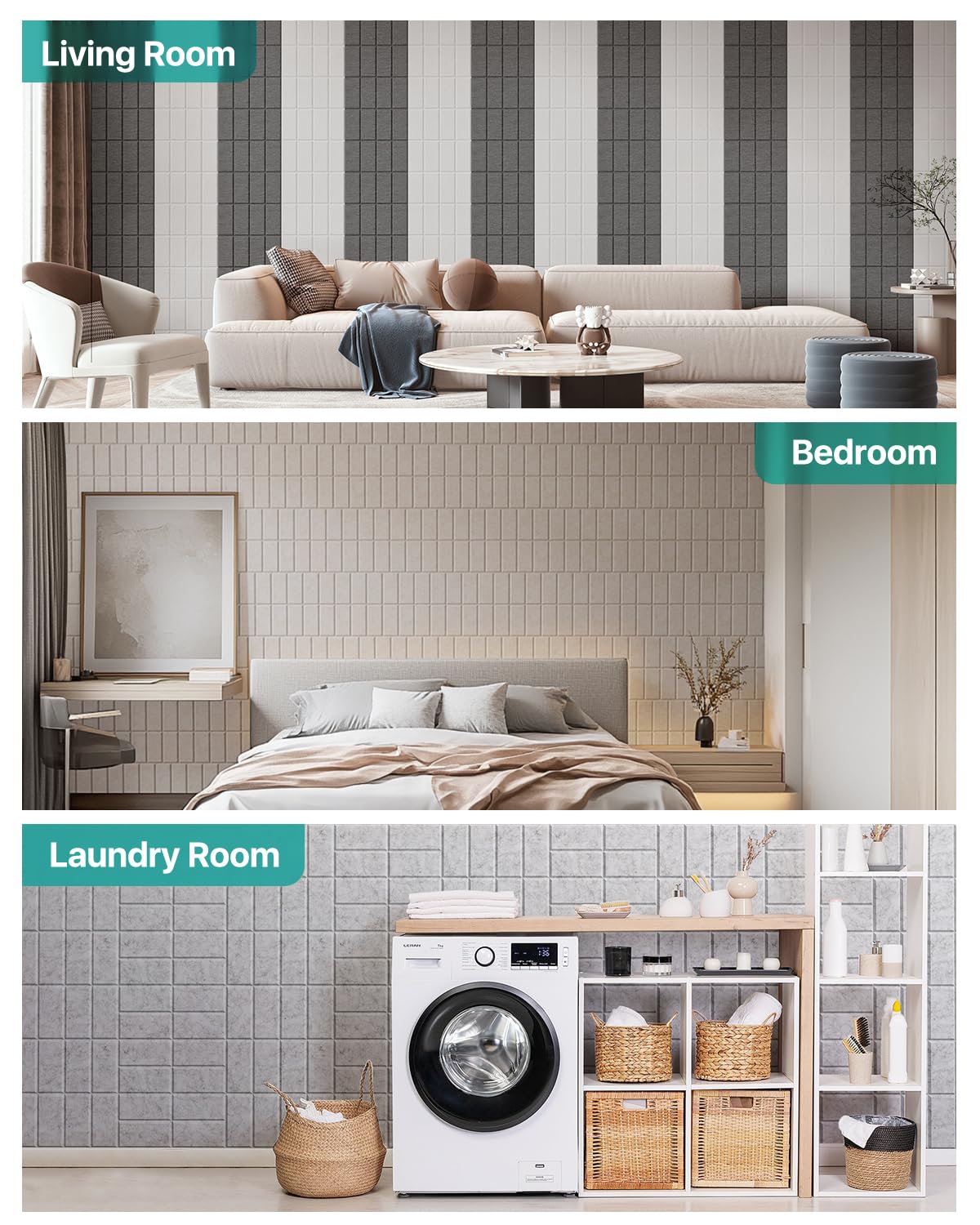 Soundsbay Soundproofing Panels, 12 Pack Acoustic Wall Panels Self-adhesive, 30x30x0.9cm Acoustic Panels for Walls, Ceiling, Home Office