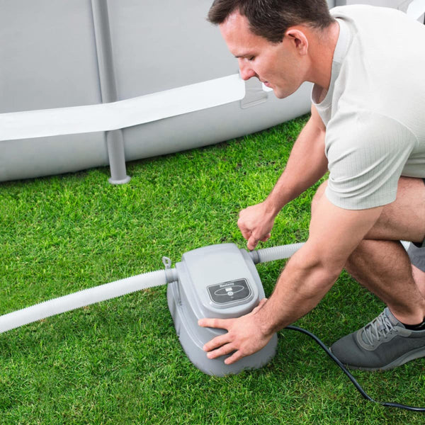 Bestway Pool Heater for Above Ground Pools, Suitable for 15ft Swimming Pools, Grey