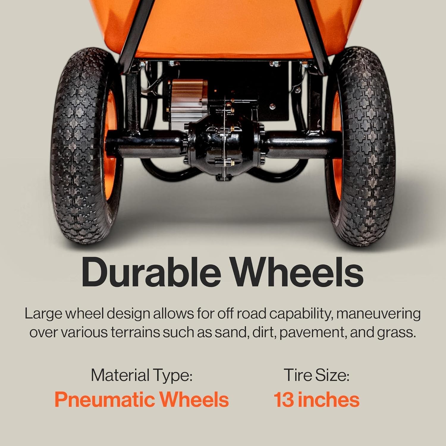 SuperHandy Electric Wheelbarrow – 48V Li-Ion Battery, 150kg Capacity, 85L Steel Powder Coated Tub, Material & Debris Hauler Utility Cart